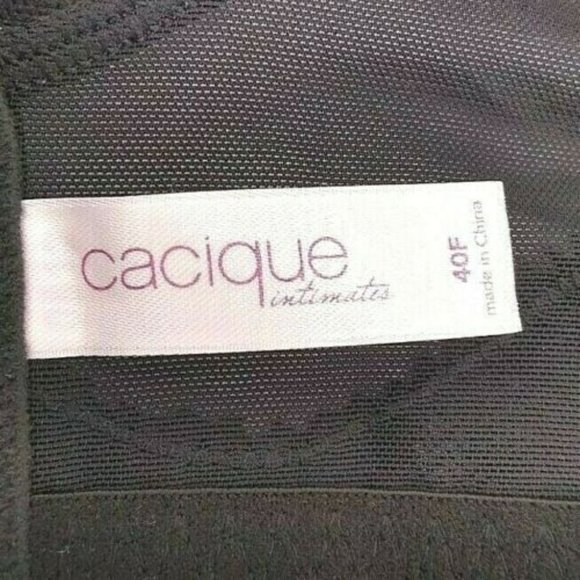 Lane Bryant Cacique Womens Bra Cotton Lace Full Coverage Plus Size 40F Black - Picture 3 of 6